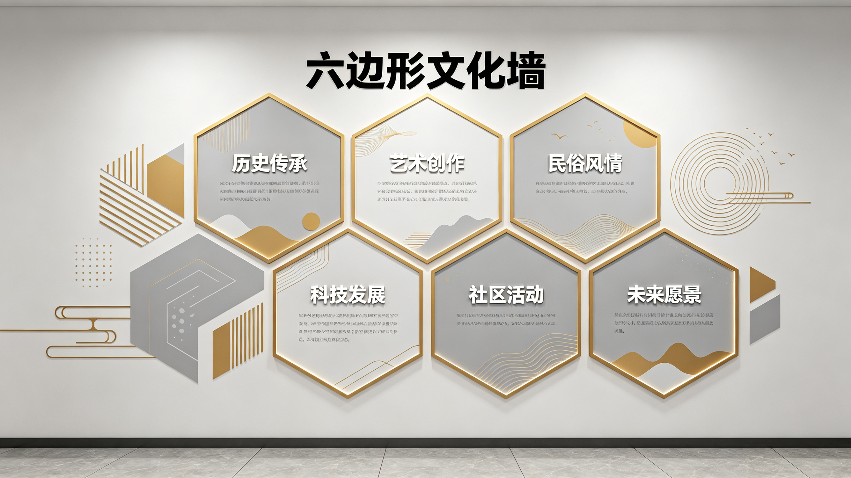 凤阳企业文化墙 | 六边形信息美学